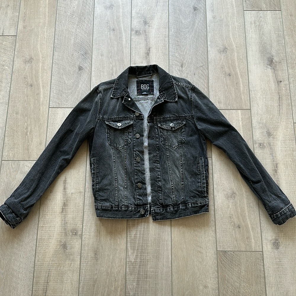 bdg black denim jacket size medium
